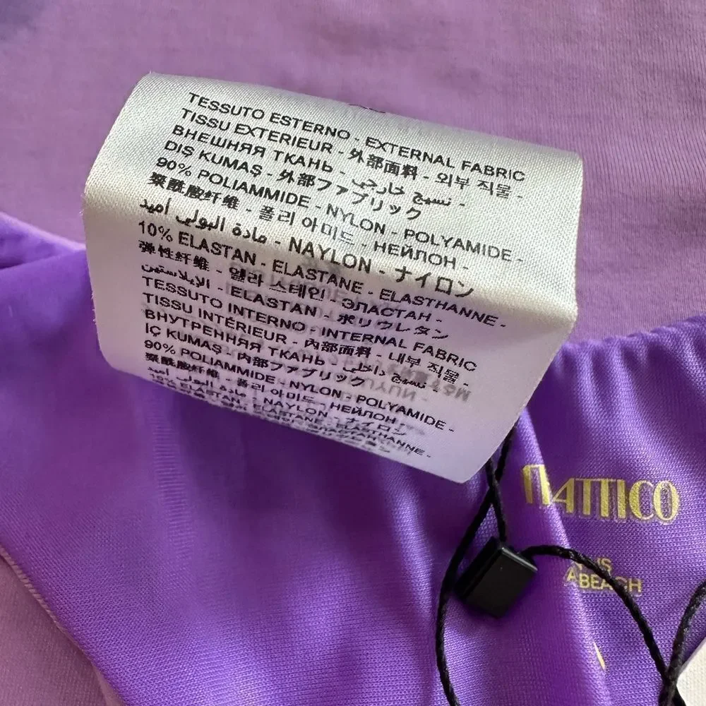 The Attico One Piece Swimsuit Backless Cheeky Bottom Halter Top Lavender XS‎